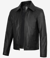 Kingsway Harrington Black Cowhide Leather Jacket for Men